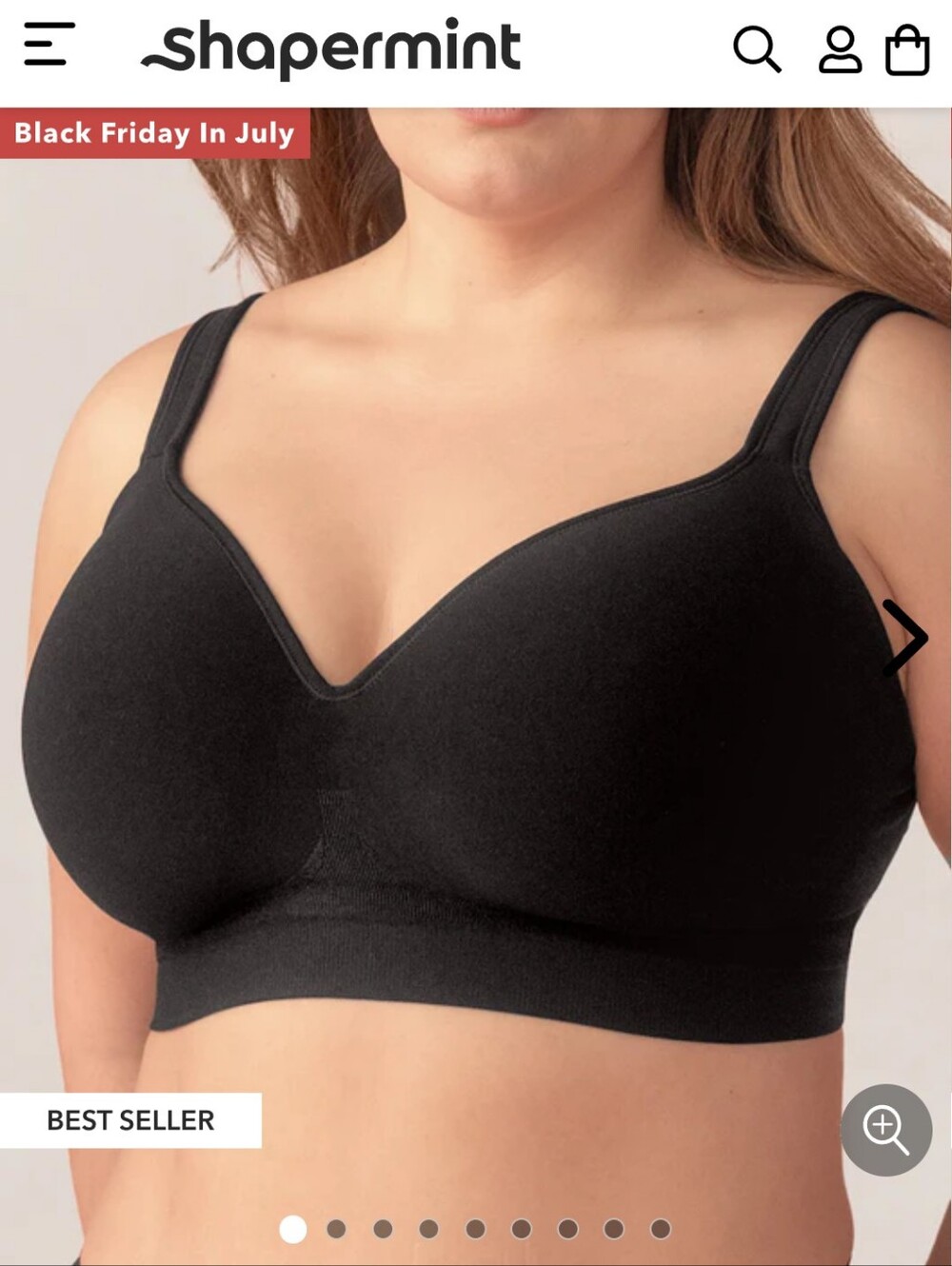 Shapermint Black Essentials Bra XL/TG
